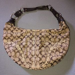 Coach Signature 10073 Khaki Hobo Bag